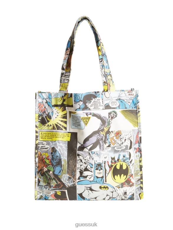 GUESS Unisex Originals x Batman Printed Tote Pure White Multi Apparel V28V63098