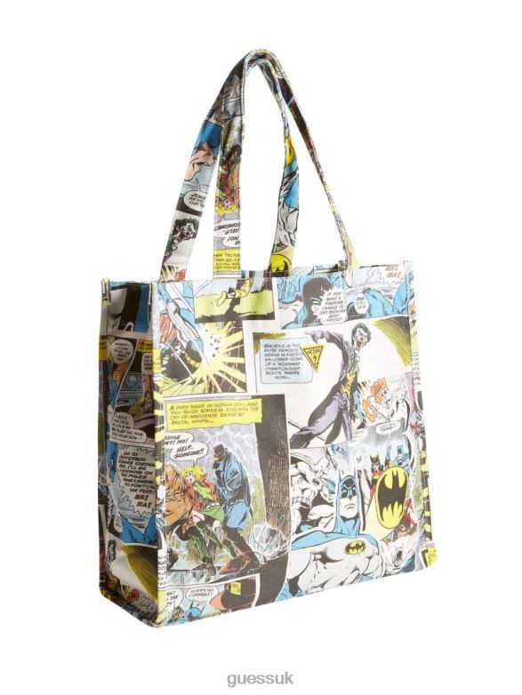 GUESS Unisex Originals x Batman Printed Tote Pure White Multi Apparel V28V63098