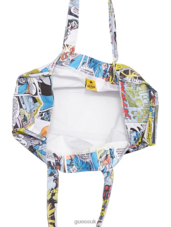 GUESS Unisex Originals x Batman Printed Tote Pure White Multi Apparel V28V63098