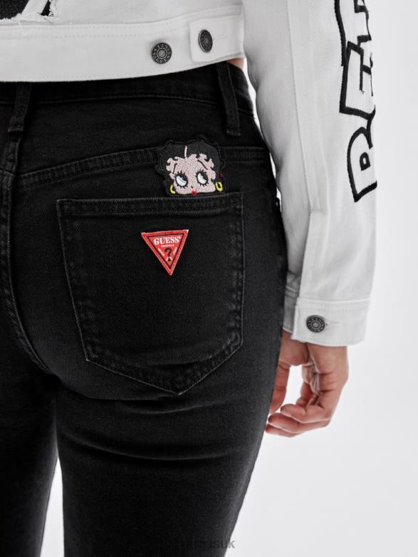 GUESS Unisex Originals x Betty Boop Bootcut Jeans Black Apparel V28V6158