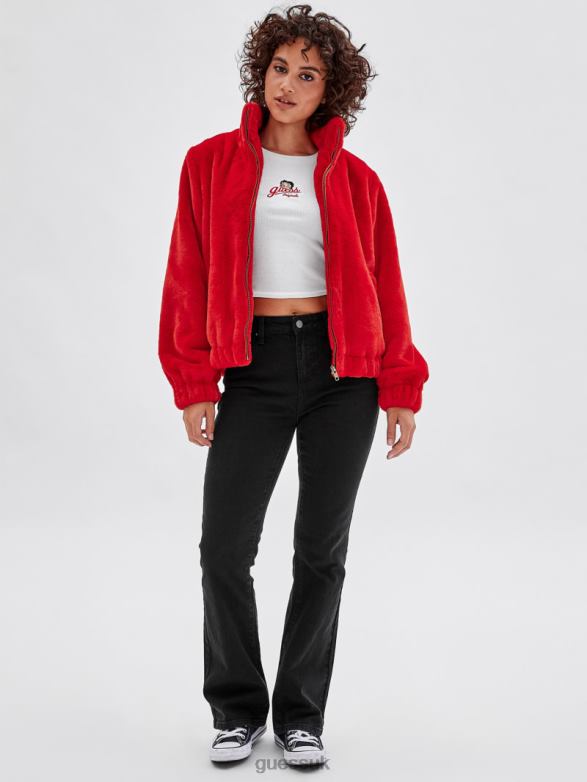 GUESS Unisex Originals x Betty Boop Faux-Fur Jacket Rapid Red Apparel V28V61833