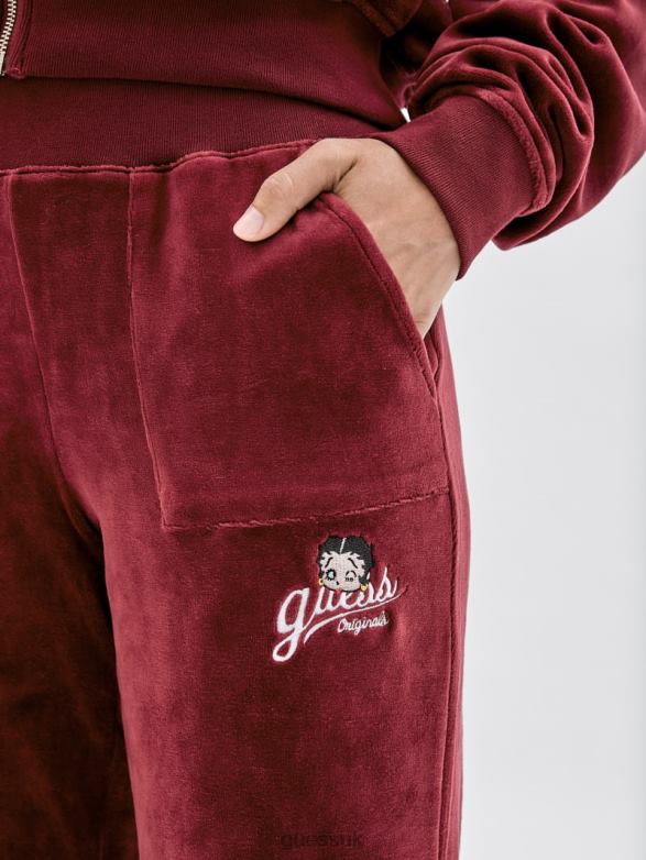 GUESS Unisex Originals x Betty Boop Velour Pants Vino Apparel V28V62478