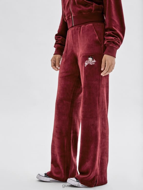 GUESS Unisex Originals x Betty Boop Velour Pants Vino Apparel V28V62478