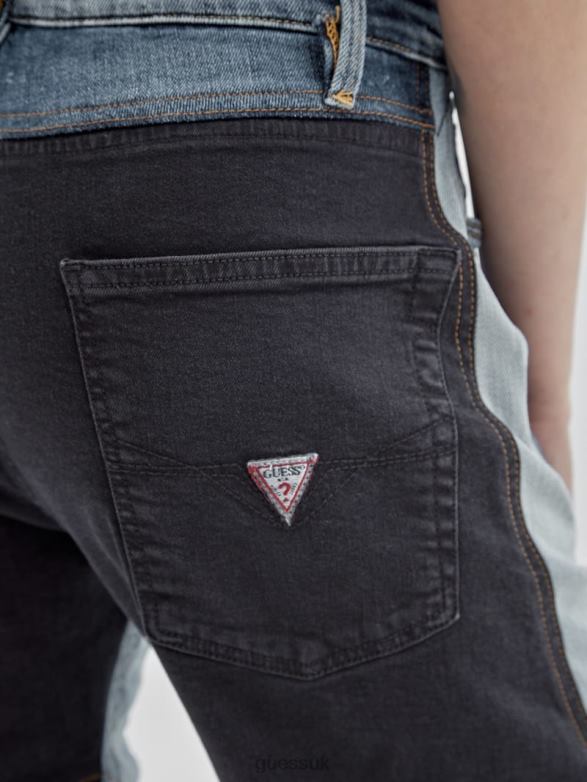GUESS Unisex Originals x Homeboy Upcycled Wide-Leg Patchwork Jeans Upcycled Dark Wash Multi Apparel V28V6184
