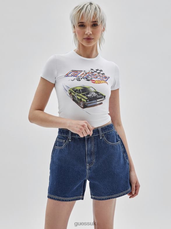 GUESS Unisex Originals x Hot Wheels Baby Tee Pure White Apparel V28V61343