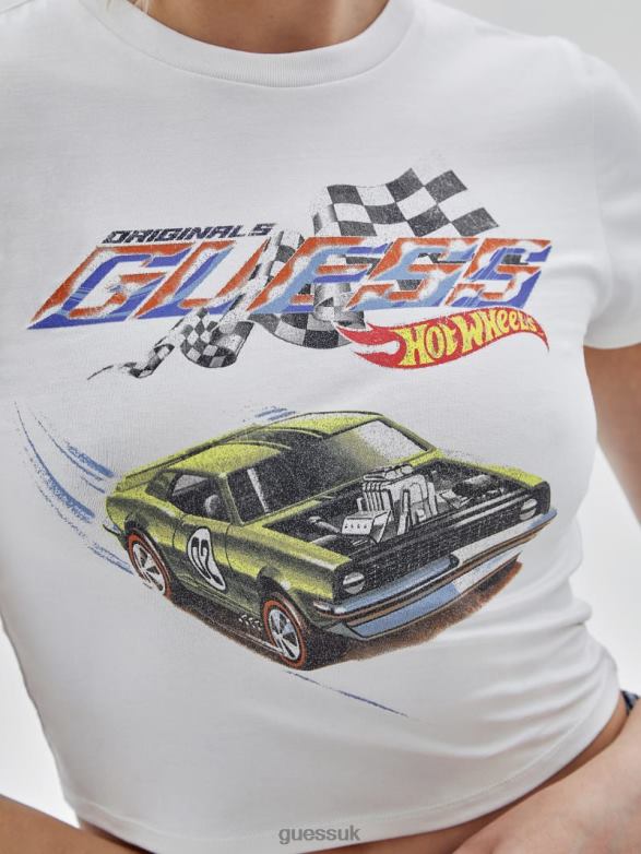 GUESS Unisex Originals x Hot Wheels Baby Tee Pure White Apparel V28V61343