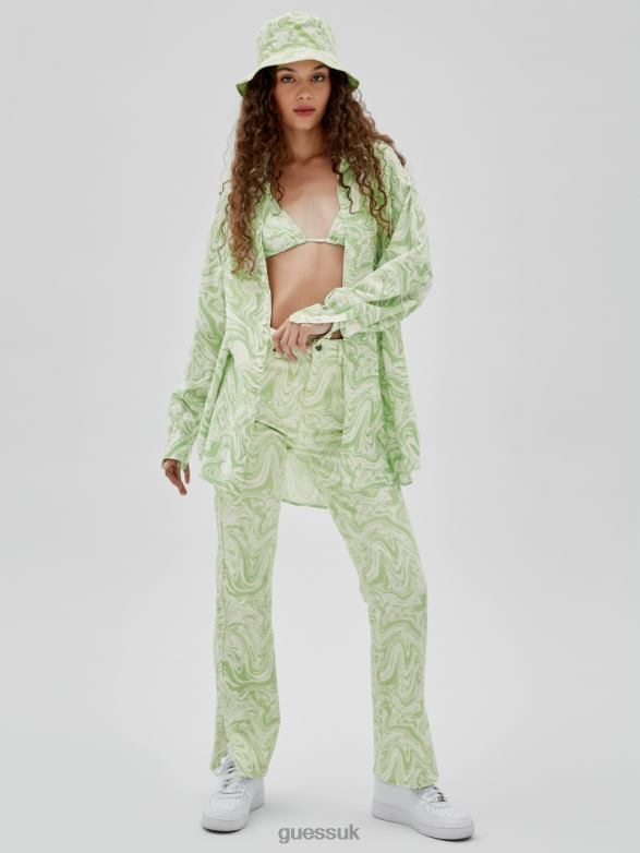 GUESS Unisex Originals x J Balvin AOP Shirt Green Spring Multi Apparel V28V61350