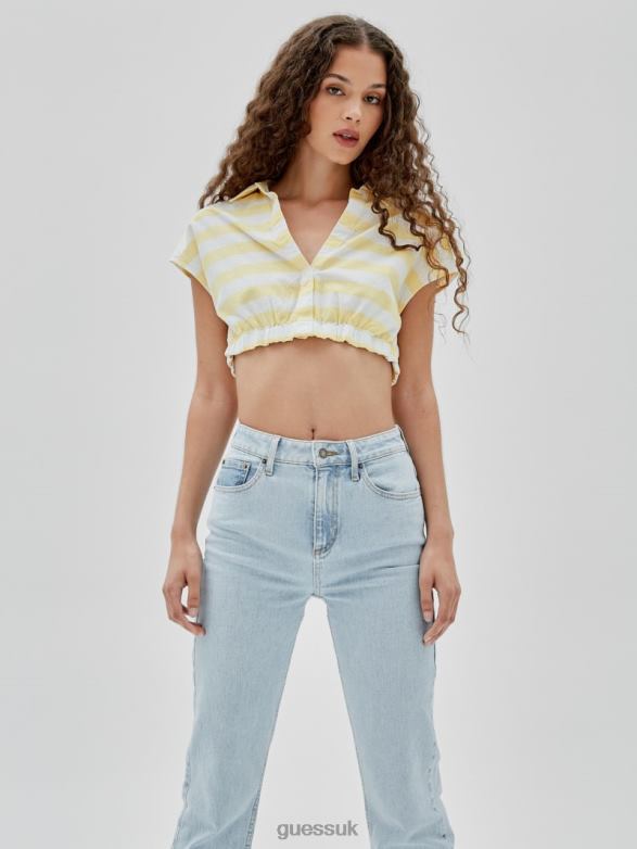 GUESS Unisex Originals x J Balvin Striped Top Yellow Sunspots Multi Apparel V28V61349