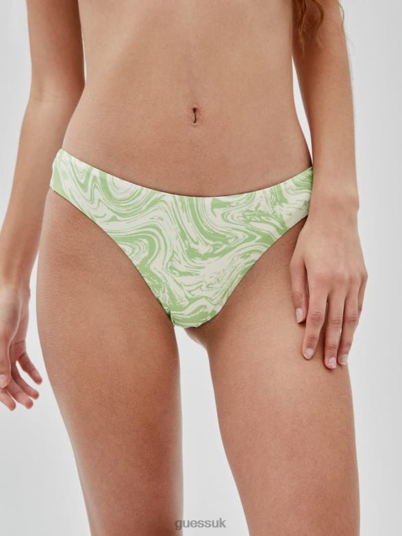 GUESS Unisex Originals x J Balvin Swirl Swim Brief Green Spring Multi Apparel V28V62594