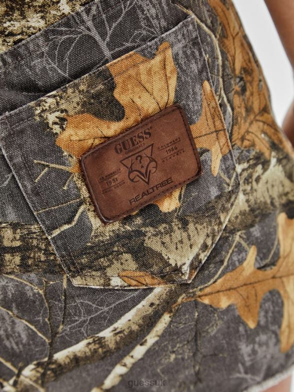GUESS Unisex Originals x RealTree Printed Mini Skirt Washed Out Black Multi Apparel V28V6285