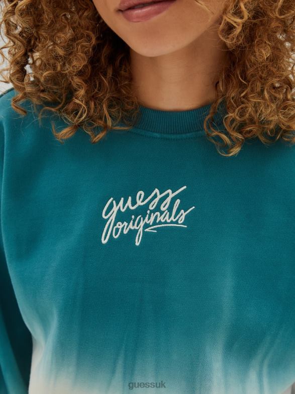 GUESS Unisex Originals Crewneck Pullover Capri Lake Multi Apparel V28V61797