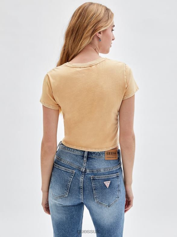 GUESS Unisex Originals Grid Baby Crop Tee Desert Mud Multi Apparel V28V61311