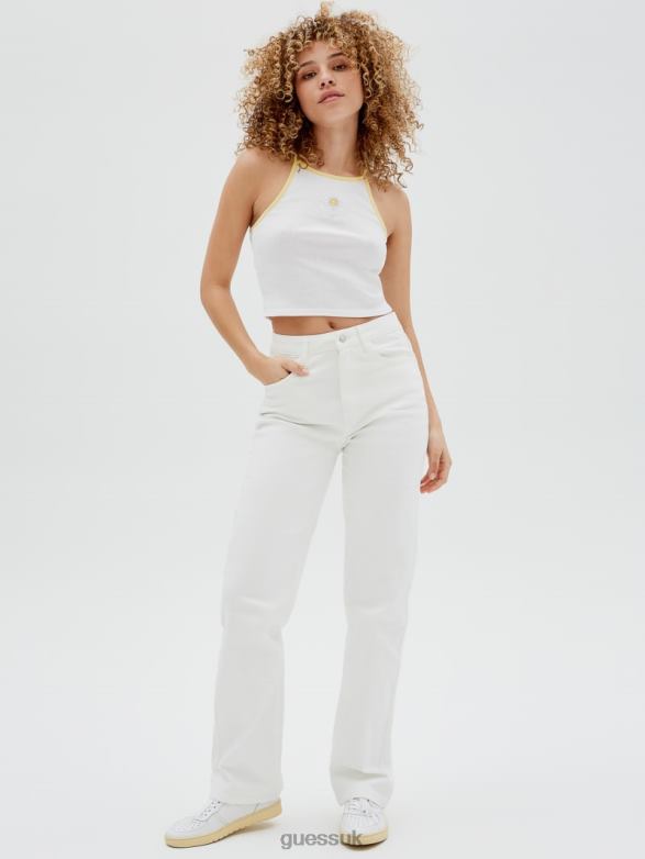 GUESS Unisex Originals Ringer Tank Pure White Apparel V28V61493